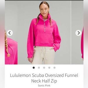 Lululemon Scuba Oversized Funnel Neck Half Zip Women's XS/S Pink Read